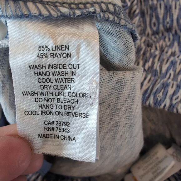 C&C California Blue Linen Blend Pull On Shorts Size 6 - Picture 8 of 8